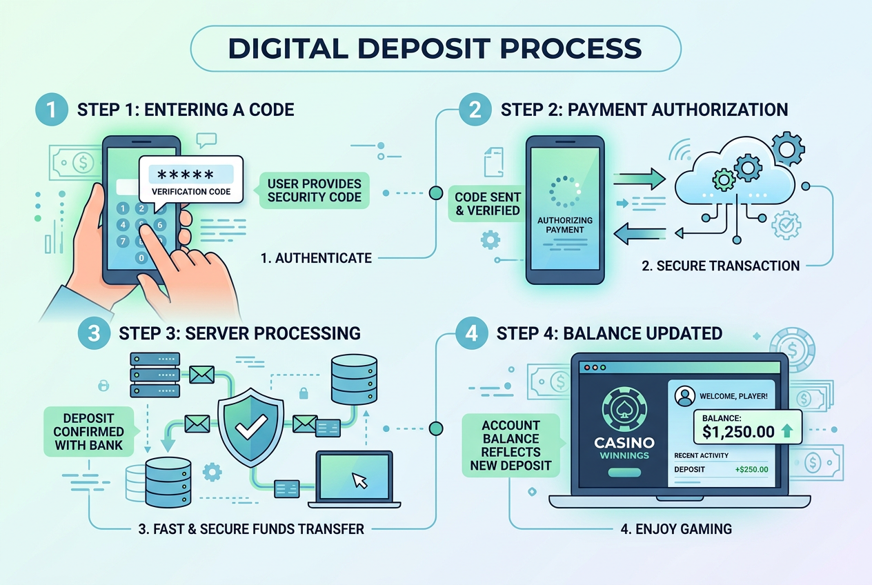 Infografika procesu depozytu BLIK w kasynie online